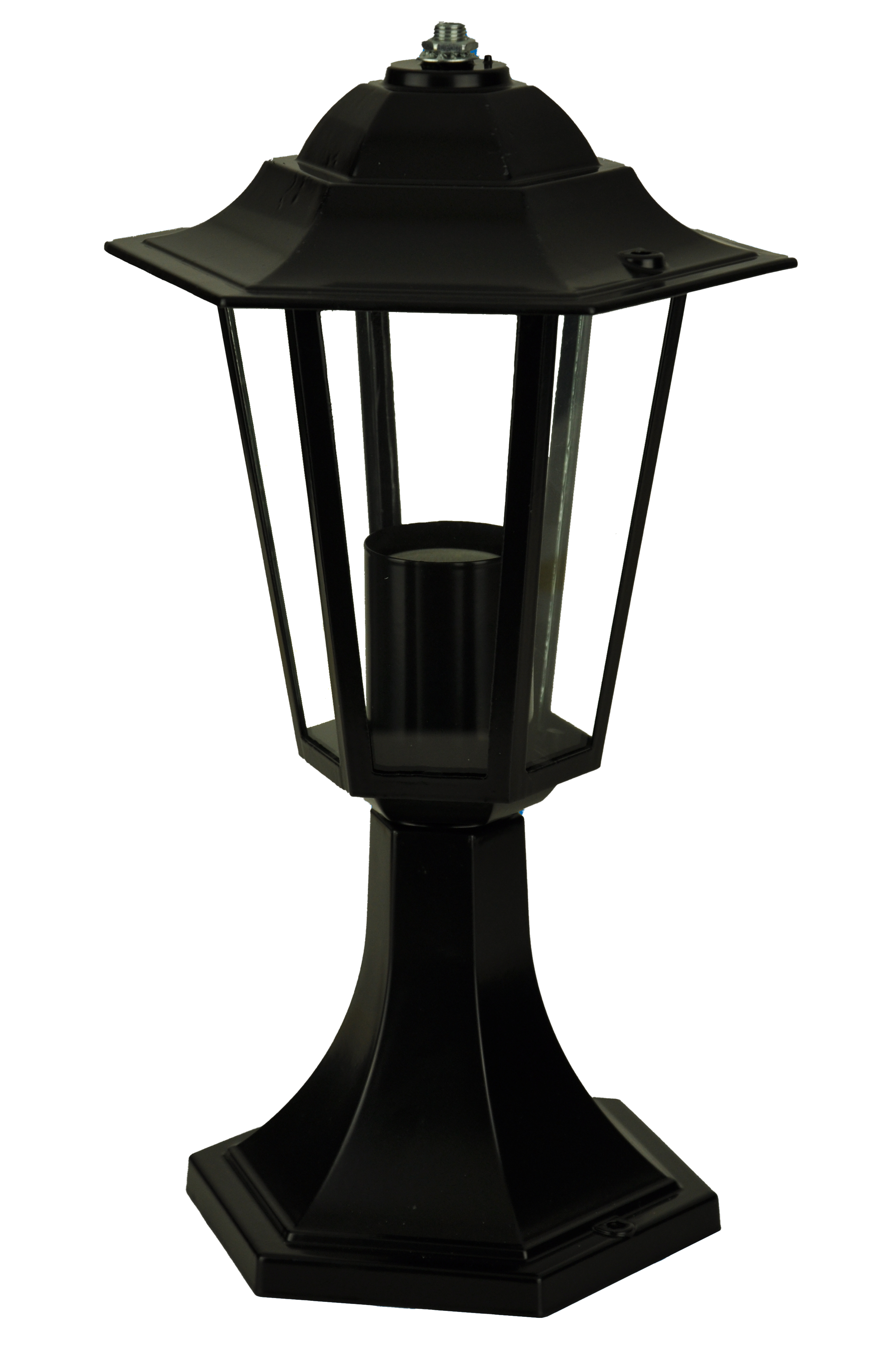 6 PANEL POST LANTERN BLACK
